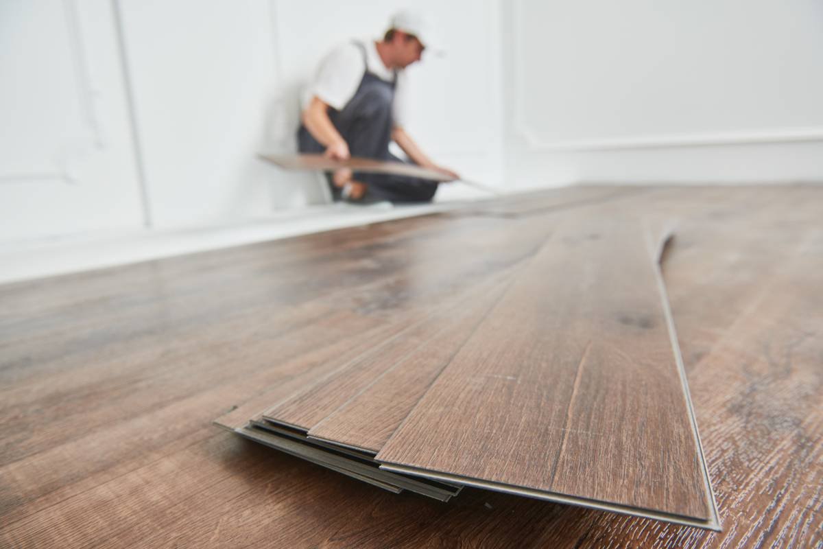 Flooring contractor installing floor in Midland TX